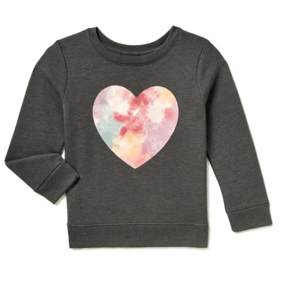 Garanimals Toddler Girl Tie-Dye Heart Sweatshirt Activewear long top- Size 2T - Picture 1 of 6